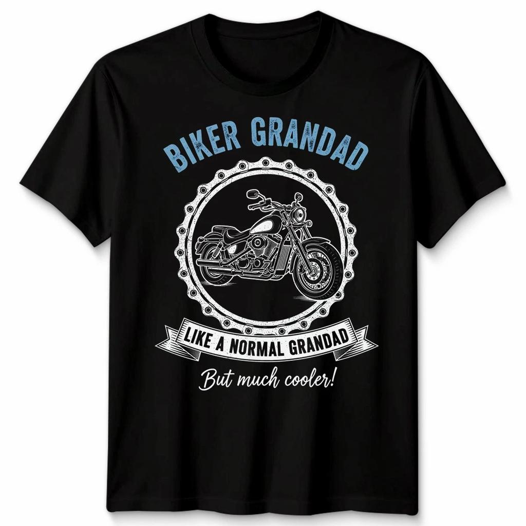 Biker Grandad Like A Normal Grandad Grandfather Family Graphic Unisex Tee