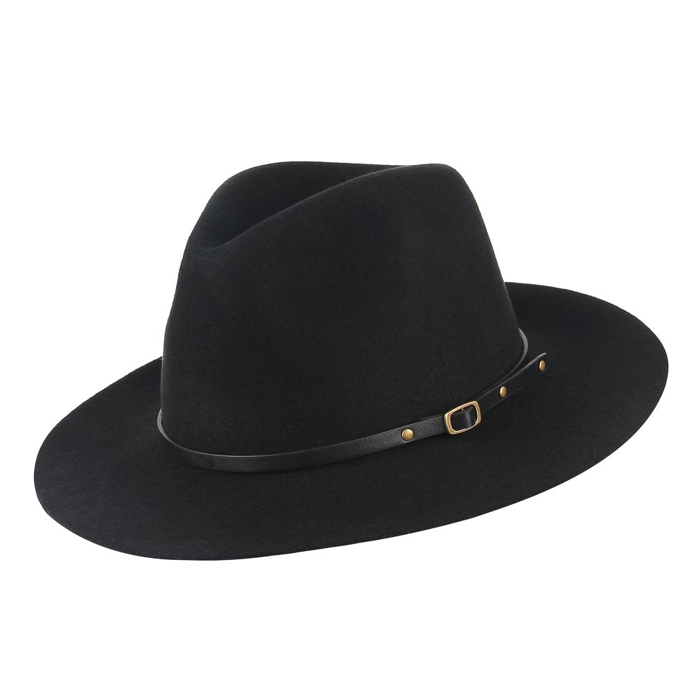 EOZY Women /& Men Wide Brim Fedora Hat Vintage Panama Cap with Chain Belt Buckle