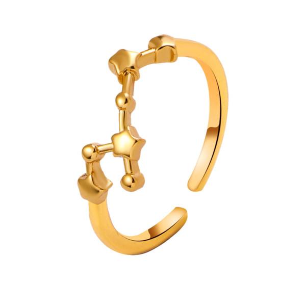 Student Ring Electroplated Finish Adjustable Opening Design Star Symbol Ring Couple Matching Ring Alloy Jewelry Gift