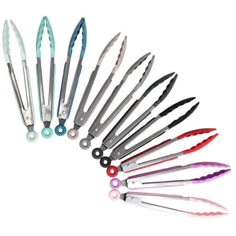 

Силиконовые и из нержавеющей стали кухонные щипцы, устойчивые к высоким температурам, для хлеба и корейского барбекю Light Green