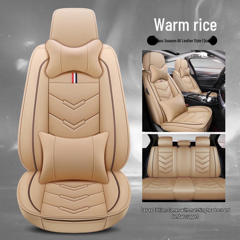 Universal Four Seasons Leather Car Seat Cover - Full Surround Cushion