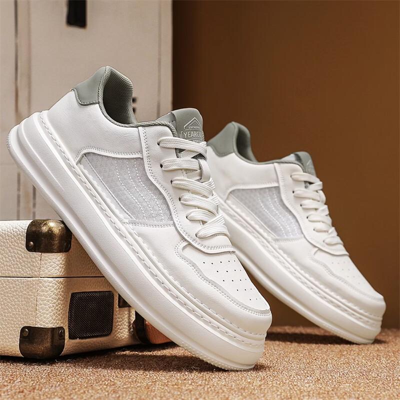 YIERKANG Men s Trendy Faux Leather Casual Skate Shoes 39