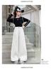 Girls' Wide-Leg Jeans - Fashionable Autumn Scimitar Pants for Middle Schoolers.