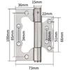 Door HingesButt Door Hinge Spring Door Hinges Invisible Door Closers Automatic Door Closing Concealed Door Hinges Self-Closing 2-4In (Color : 4in)