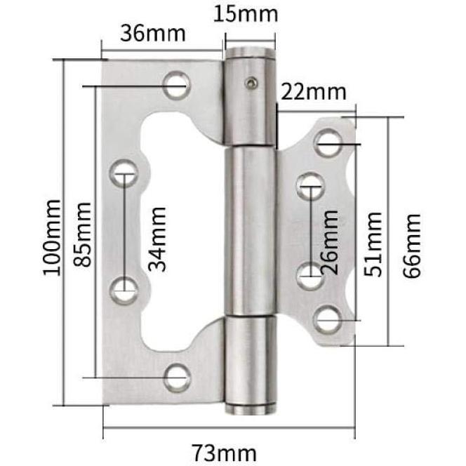 Door HingesButt Door Hinge Spring Door Hinges Invisible Door Closers Automatic Door Closing Concealed Door Hinges Self-Closing 2-4In (Color : 4in)