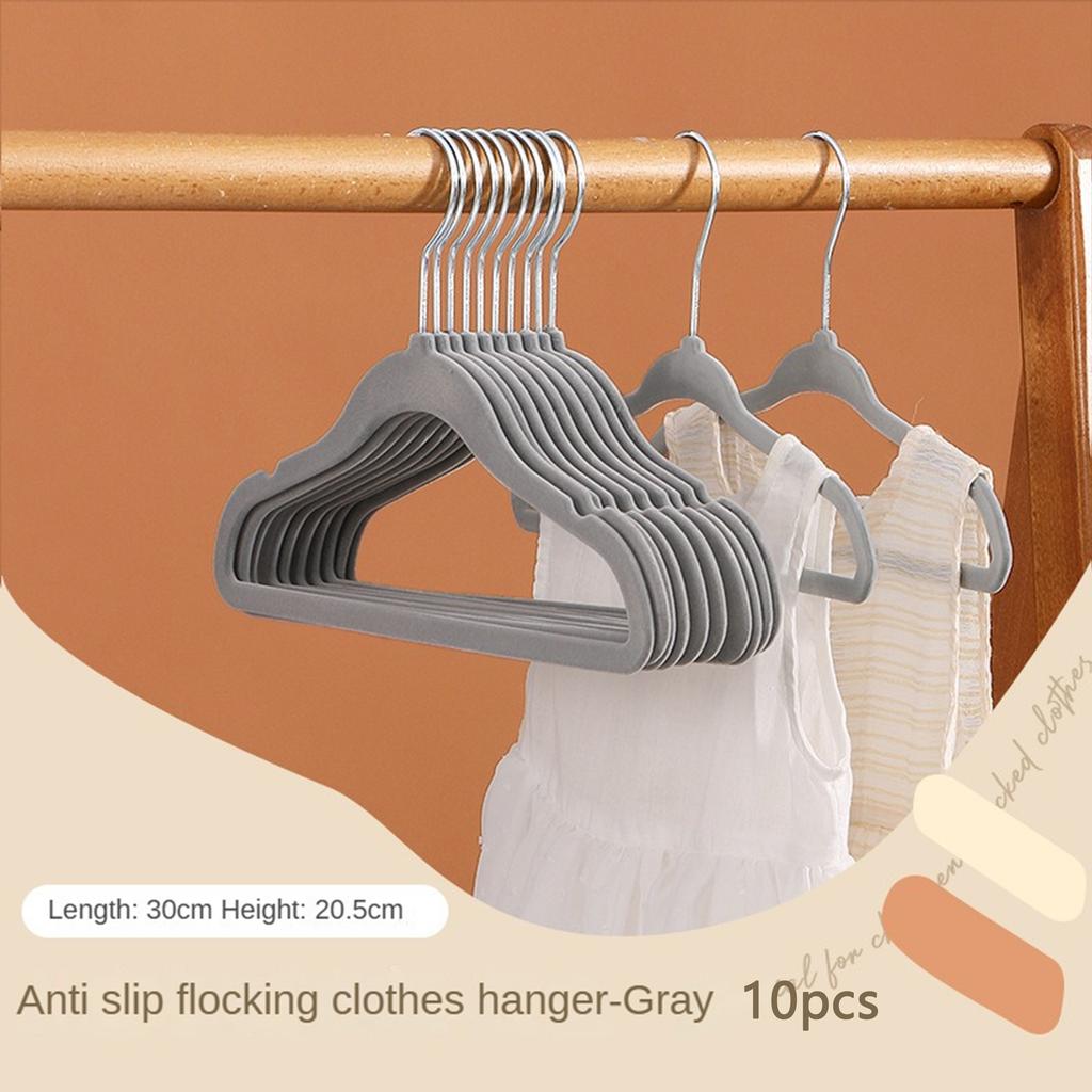 10/20Pcs Plastic Flocked Hangers, Children's Hangers, Non-Slip Shoulder-Protecting Small Hangers, Do Not Bulge, Do Not Damage Clothes