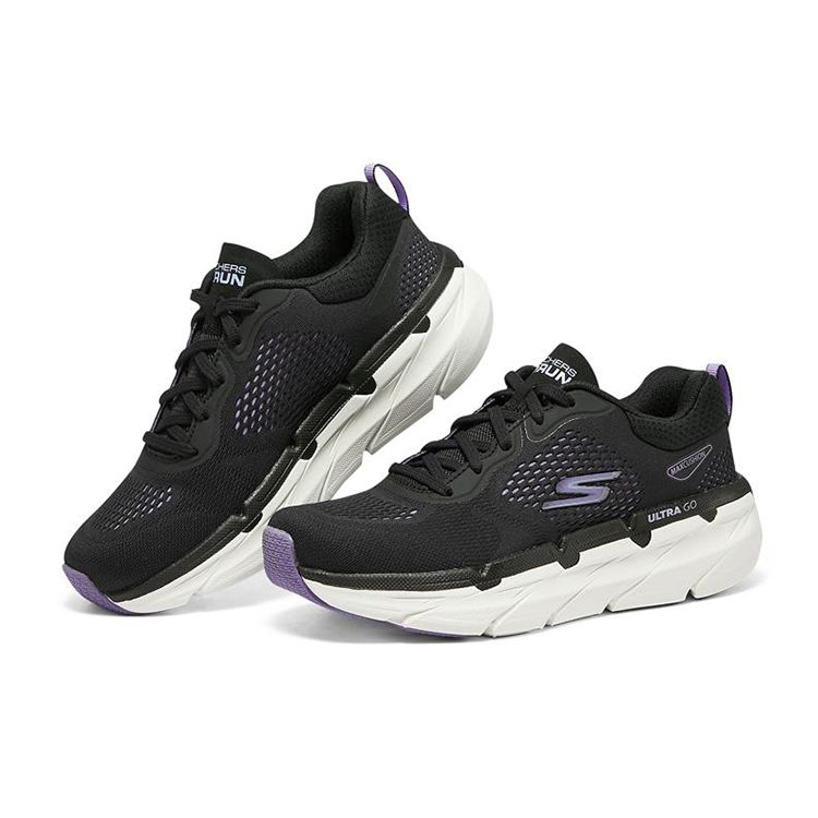 Skechers Star Series Comfortable Low-Top Trail Running Shoes Women Sneaker Black Purple 128604-BKLV