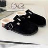Comfortable Fur Classic Clogs for Women Winter New Cork Insole Plush Slipper with Arch Support Cozy Furry Suede Shoes