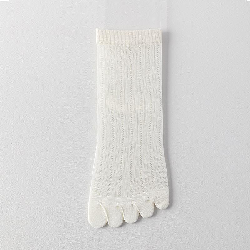 

Five-finger Sock Children s Summer Mesh Thin Style Split-toe Socks in Solid Color with Antibacterial and Bone-free Design 1 pair белый