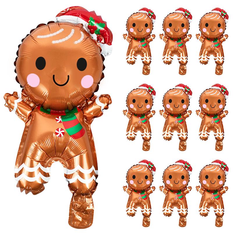 15/5PCS Santa Claus Foil Balloons Mini Christmas Tree Gingerbread Man Balloon 2026 Xmas New Year Holiday Decoration Kids Favors