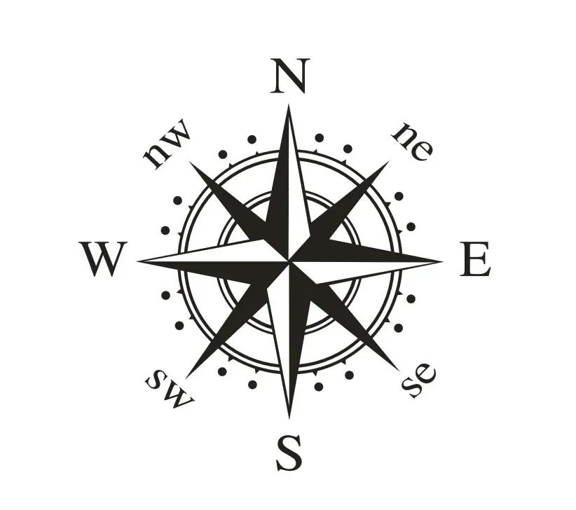 Car Stickers Universal Navigation Compass Car Stickers Vinyl Decal Motorcycle Decoration Auto Exterior Accessories