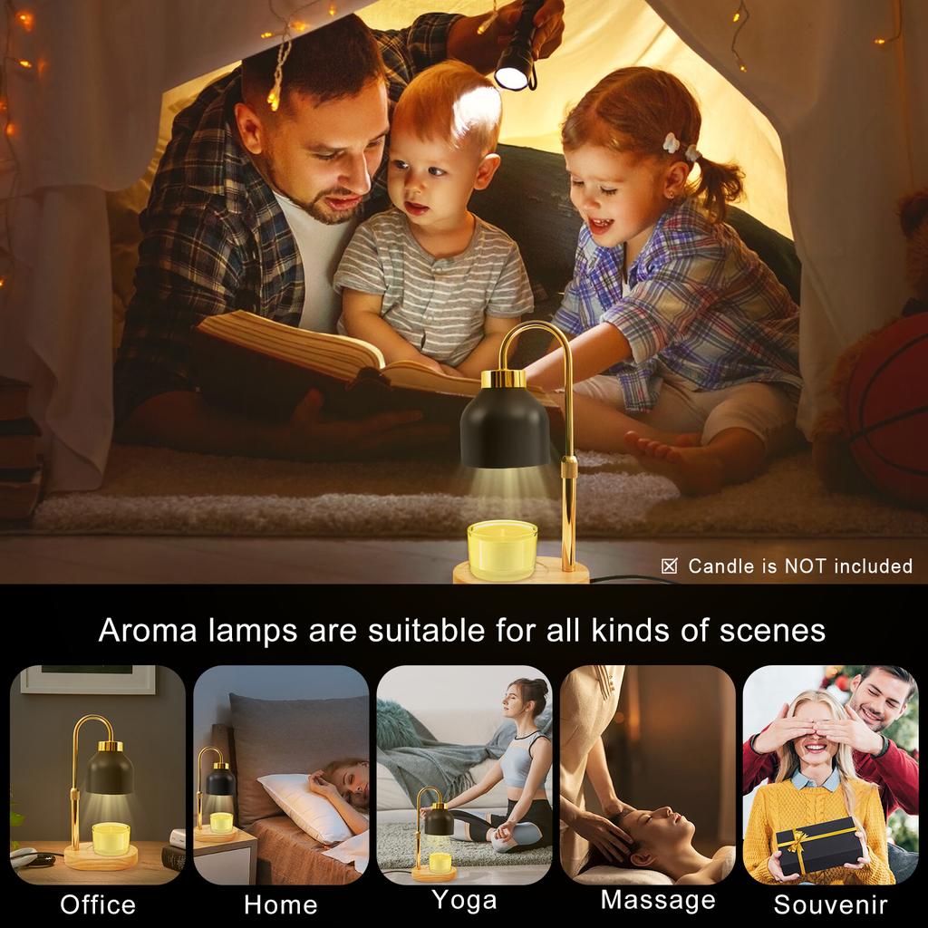 1Pc Candle Warmer Lamp Adjustable Height Brightness Wax Warmer Lamp Electric Wax Melting Lamps for Bedroom and Home Decoration