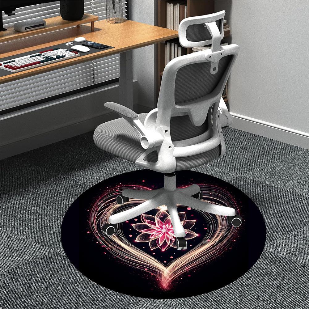 

1 шт. Круглый ковер Heart Bloom для офиса, комнатный коврик, подходит для офиса, под офисные стулья, спальни, гостиной, домашнего декора, декора комнаты, T140 80cm by 80cm