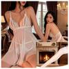 Sex Underwear Sexy Free Large Size Light Luxury Sweet Mesh Deep V Suspender Nightdress Lace Robe Uniform Women