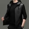 Eleteam Men's Leather Hooded Business Casual Vest YTMMRXF106