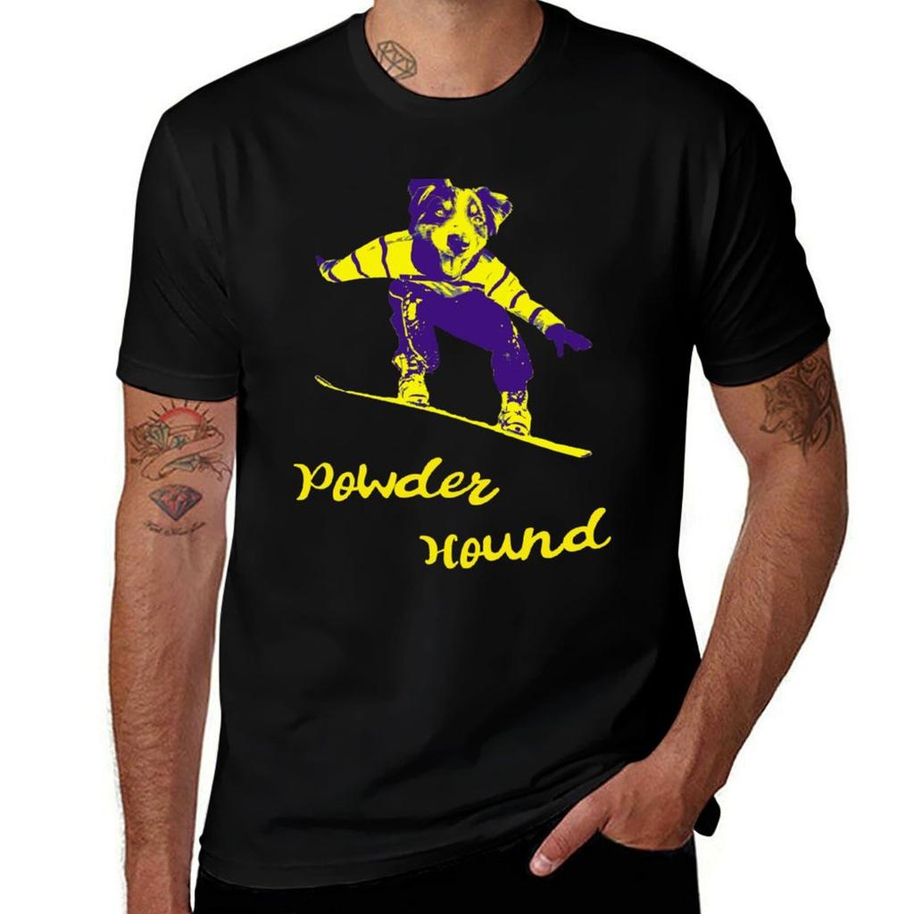 Snowboarding Dog Powder Hound Skiing Tshirt Uv Protection Outdoor Tee Shirt Tshirt