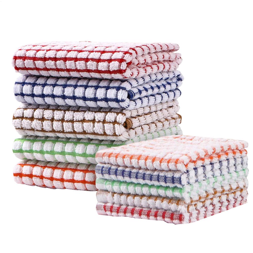 Terry Tea Towels 10Pcs Kitchen Tea Towels Absorbent Lint Catering Restaurant Cloth Dish Towels Cleaning Cloth Kitchen Cleaning
