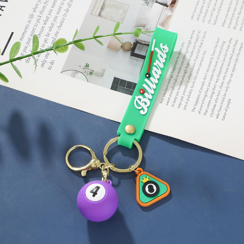 Creative Billiard Pool Keychain Table Ball Key Ring Lucky Black Key Chain 25Mm Resin Ball Jewelry Gift