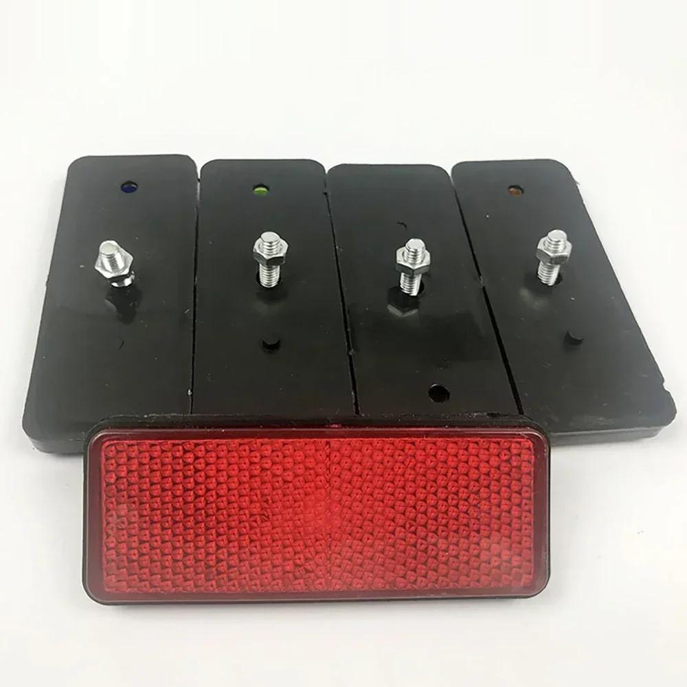 2pcs Motorcycle Truck PMMA Plastic Rectangle Reflector Tail Brake Stop Light Lamp Red Motor Home Trailer Stop Signal