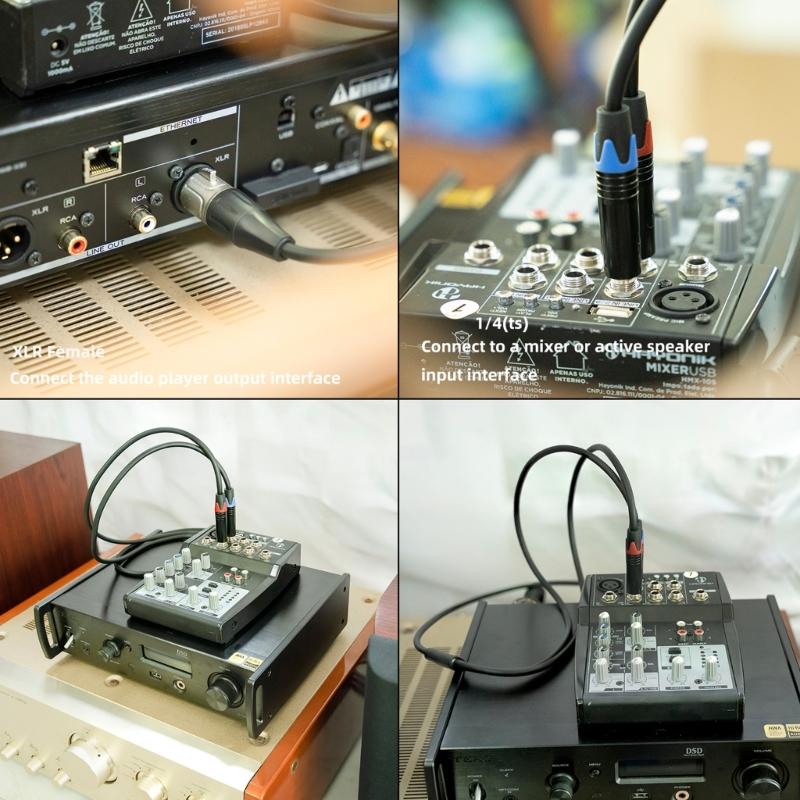 XLR Female to Dual 1/4 inch Y Splitter Cable,Female XLR to Double 6.35mm Mono TS Plug Mic Audio Converter Adapter Cord