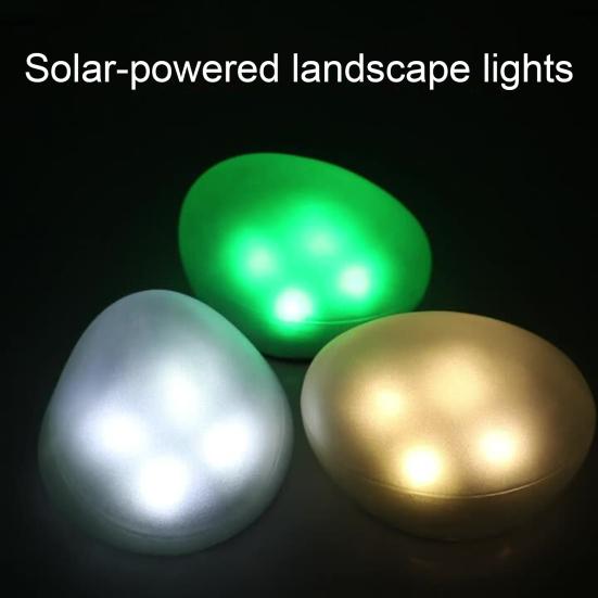 Solar Stone Garden Light, Waterproof LED Rock Outdoor Solar Lamp, Cobblestone Look Lawn Lamp, Decorative Solar Light for Garden Pathway Patio Yard