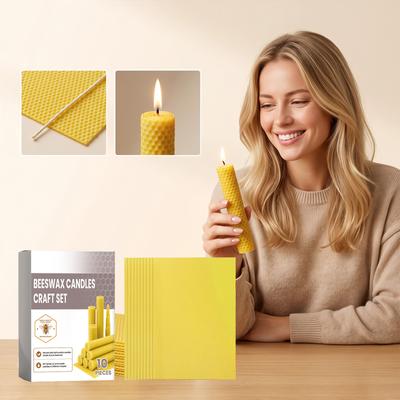Natural Beeswax Candle Making Kit with Supplies for DIY Candle Pouring and Home Decor