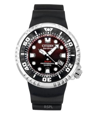 Promaster Polyurethanband Rotes Zifferblatt Eco-Drive Taucheruhr BN1024-01Z 300M Herrenuhr