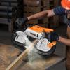 20V Portable Cordless Band Saw 5 In Cutting Depth 0-120 M/min Variable Speed Brushless Motor, With Led Light, For Cutting Steel, Aluminum, Cables,