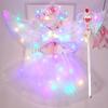 Children's Glowing Angel Wings with Colorful Neon Lights for Mid-Autumn and Halloween Festival Performances