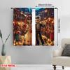 Flat Printing Colorful Day Dead Scene Curtain Flowers Versatile Polyester Without Electricity Curtains Set Of 2 Made