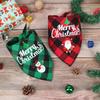1/2Pcs Halloween Plaid Dog Bandana, Adjustable Triangle Pet Scarf Saliva Towel Holiday Party Decor for Small Large Dogs