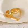 LATS Stainless Steel Lava Irregular Hollow  Ring for Women Metal Texture Waterproof Daily Simple Stylish Golden Rings Jewelry