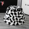 Hat Women Autumn and Winter Sweet and Cute Bucket Hcap Fashion Leopard Hat Plush Fisherman Hat Warm Thick Basin Hats