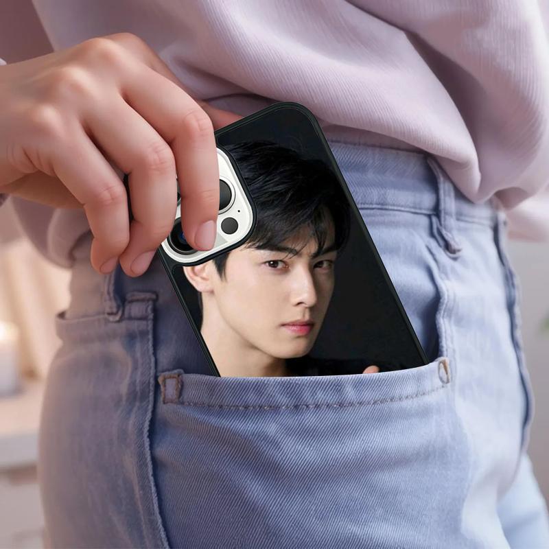 Cha EunWoo Eun Woo Phone Case For iPhone 17 Air 15 16e 14 13 Pro Max Coque 12 11 Pro Max PLUS cover