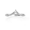 V-Shaped Moissanite Rings 925 Sterling Silver Plated 18K Gold Solitaire & Pavé Band Engagement Promise Rings for Women