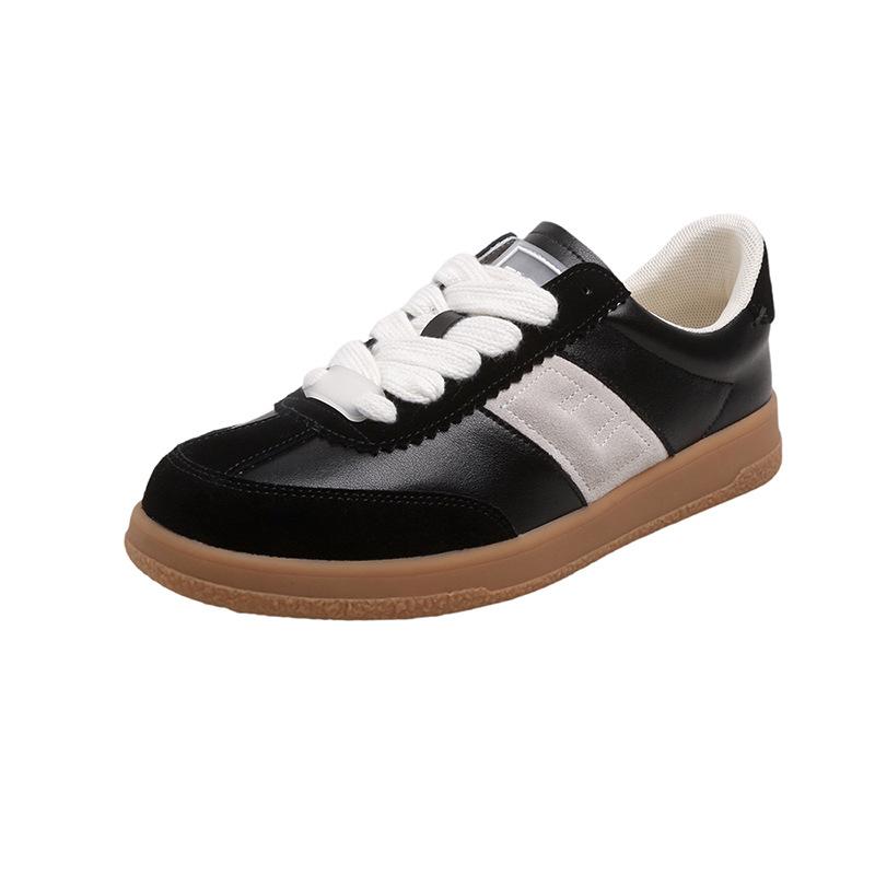 

Leather EPT retro women s shoes spring new flat bottom women s versatile casual sports shoes white shoes 40 чорний