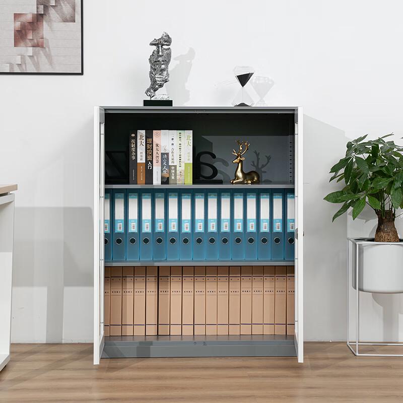 Lockable Metal Filing Cabinet with Glass Door