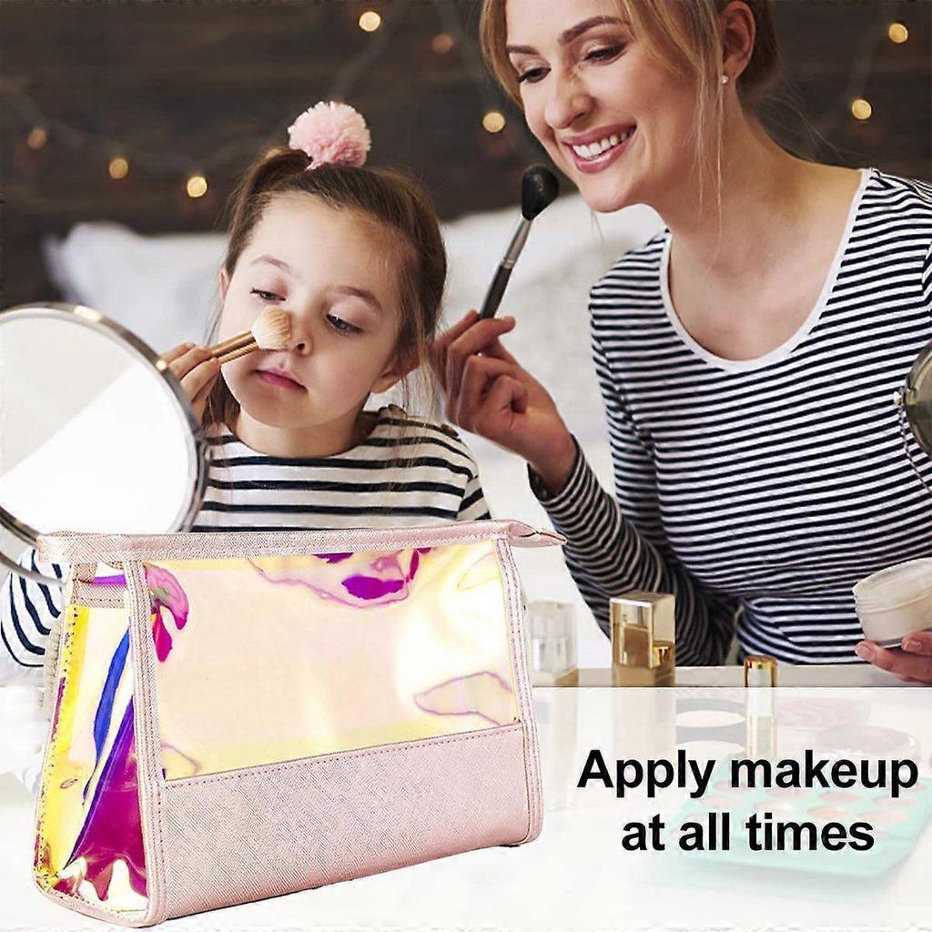 Iridescent Pouch Portable Zippered Toiletry Bag Waterproof Cosmetic Bags Gift Bags for Women Girls