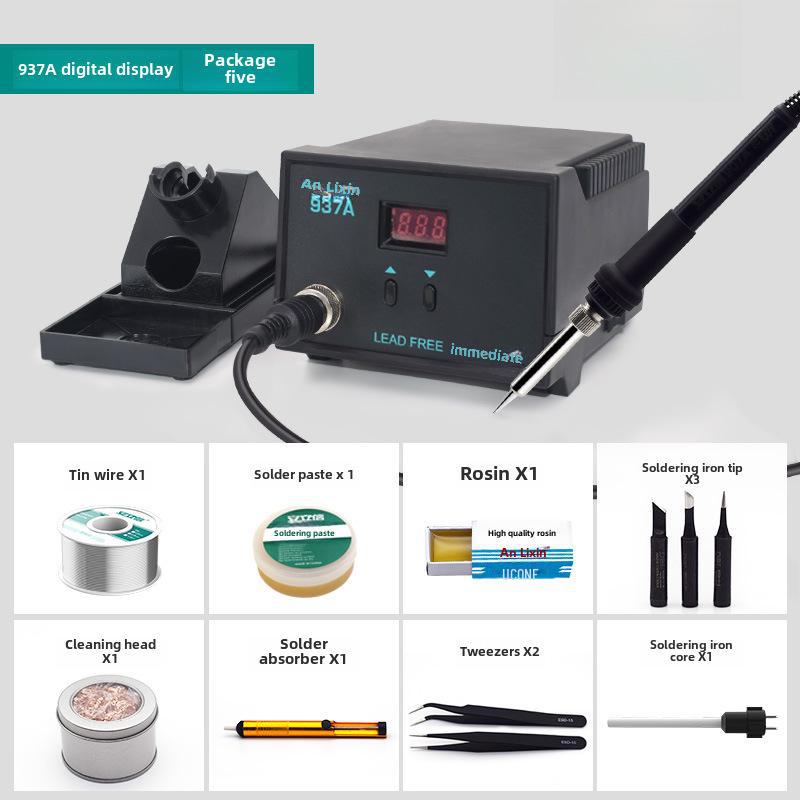Lixin 936A Adjustable Temp Electric Soldering Iron with Digital Display & Anti-Static Features for Phone Repair
