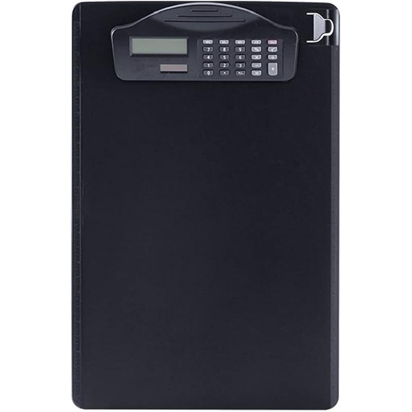 

Многофункциональный планшет с зажимом, калькулятором, блокнотом для письма, держателем для ручки и шкалой для документов формата А4, подходит для студентов, офиса, бизнеса чёрный