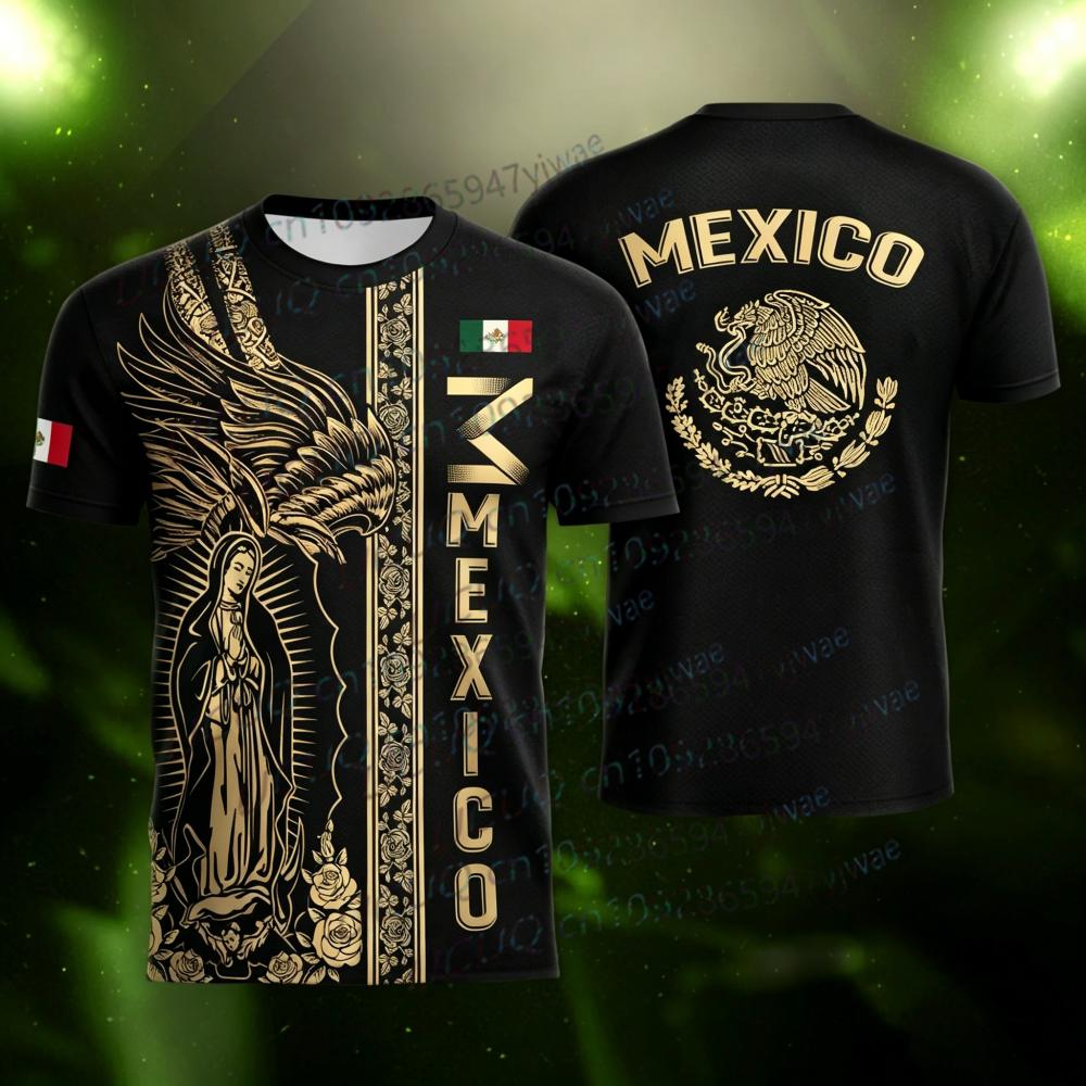 2026 Men's Women's Mexico National Flag Print Short Sleeve T-shirt 3D Print Tees Outdoor Jersey Sports Casual Tops