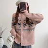 2025 autumn and winter Korean new twist crew neck knitted cardigan women's casual style loose versatile sweater jacket women