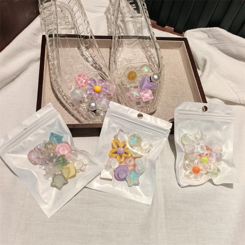 1Set Korean   Shoe Advanced Handmade Beaded Flower Pearl Bow Sequin Diy Detachable Shoes Decorations Accessories
