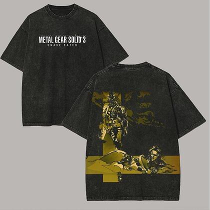 Metal Gear Solid Washed T-shirt 2026 New Model personality Clothes shirt Year round clothing Streetwear Trendy high quality soft