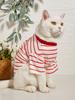 Pet Cloth Dog Striped T-shirt Cloth Heart Printed Puppy  Doggie Kitten Costume Pet Apparel Father's Day