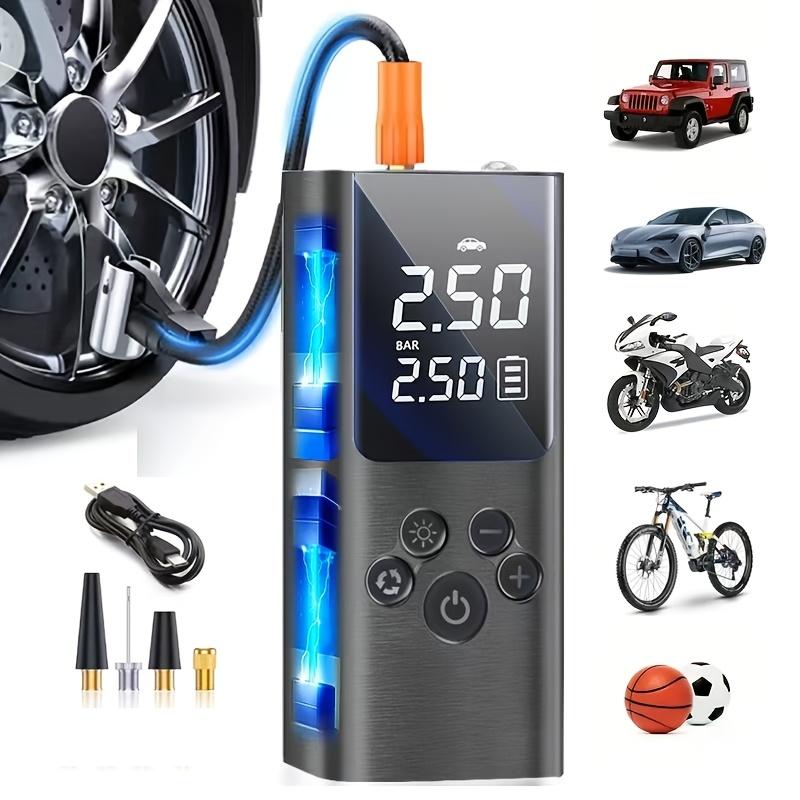 150PSI Cordless Tire Inflator Portable Tire Inflator, 150PSI Cordless Air Compressor with Digital Gauge & LED Light, USB Rechargeable, Fast Inflation