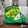1pc Leon logo Blanket with Custom Name, Gift, for Men and Women, Soft Blanket, Good for Sofa Bed Couch Travel, Lightweight Flannel Blanket