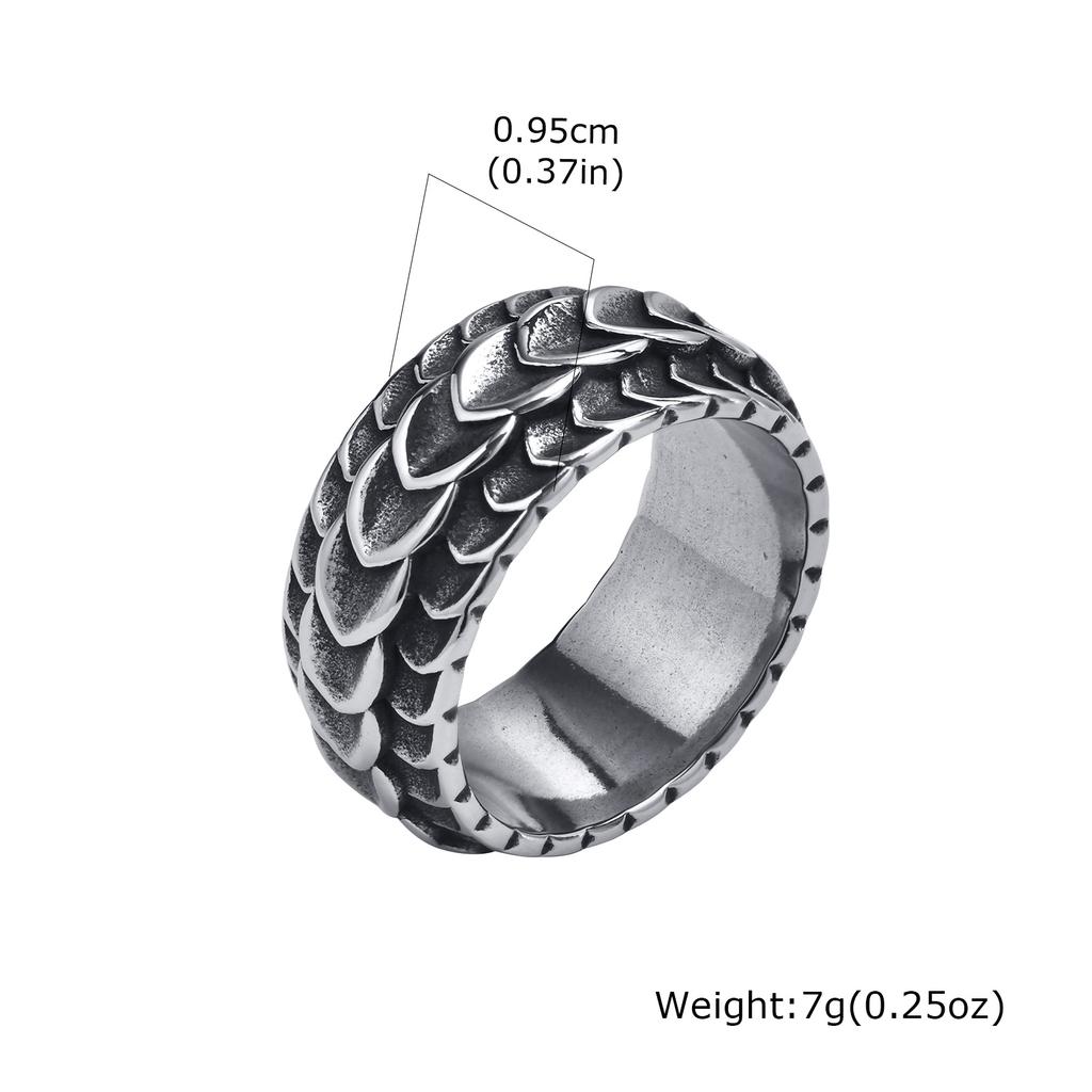 Vnox Retro Grey Stainless Steel Rings for Men Boys, Punk Rock Male Finger Bands Jewelry, Vintage Party Anniversary Gifts for Him