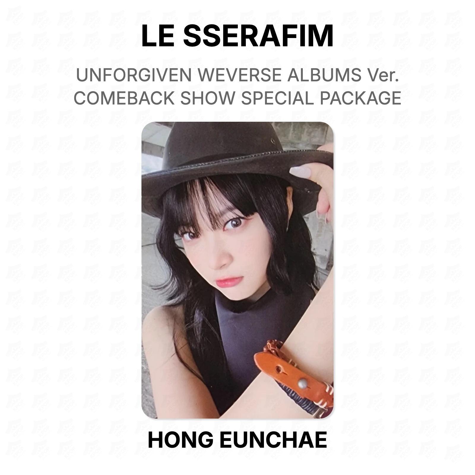 LE SSERAFIM UNFORGIVEN WEVERSE ALBUMS Ver. COMEBACK SHOW SPECIAL PACKAGE Official Photocard HONG EUNCHAE