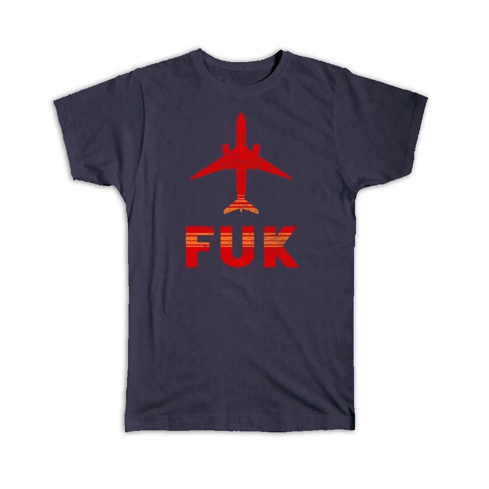 Gift T-Shirt : Japan Fukuoka Airport FUK Travel Airline Pilot AIRPORT L